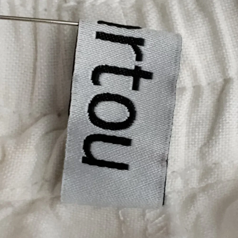 Chartou Linen Blend Lagenlook Pants Size M White With Pockets and Drawstring - Picture 7 of 9